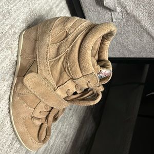 Ash Bowie Limited Light Brown Tan Suede Hidden Wedge Sneakers Shoes Size